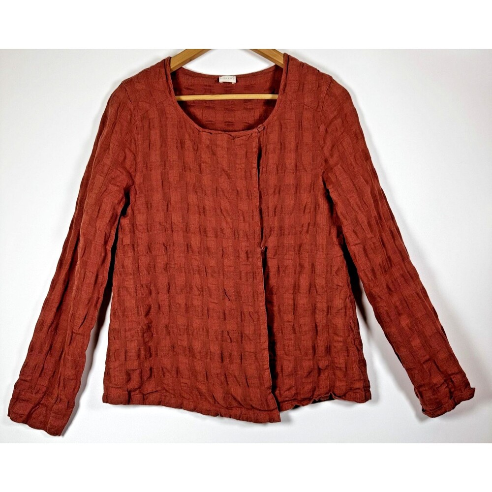 Poetry Women's Small Linen Blend Open Front Cardigan Jacket Lightweight Layering